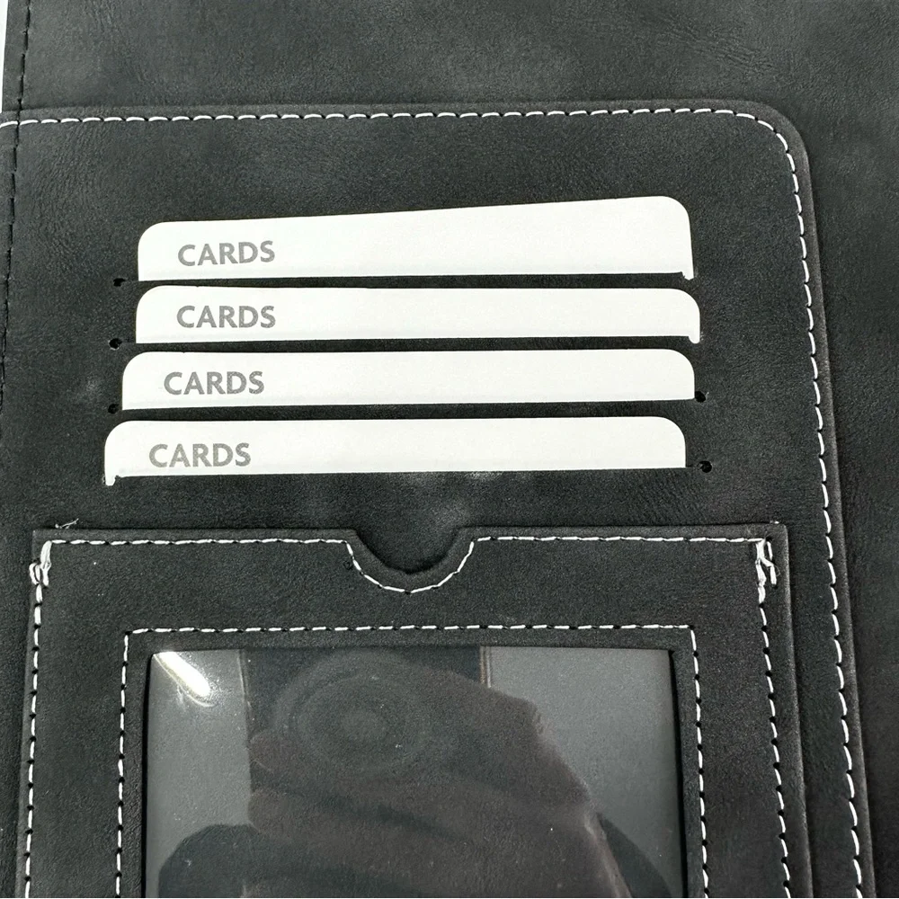 Work From Home Soft Black Padfolio with Card Slots & Pencil Holder Pad Holder